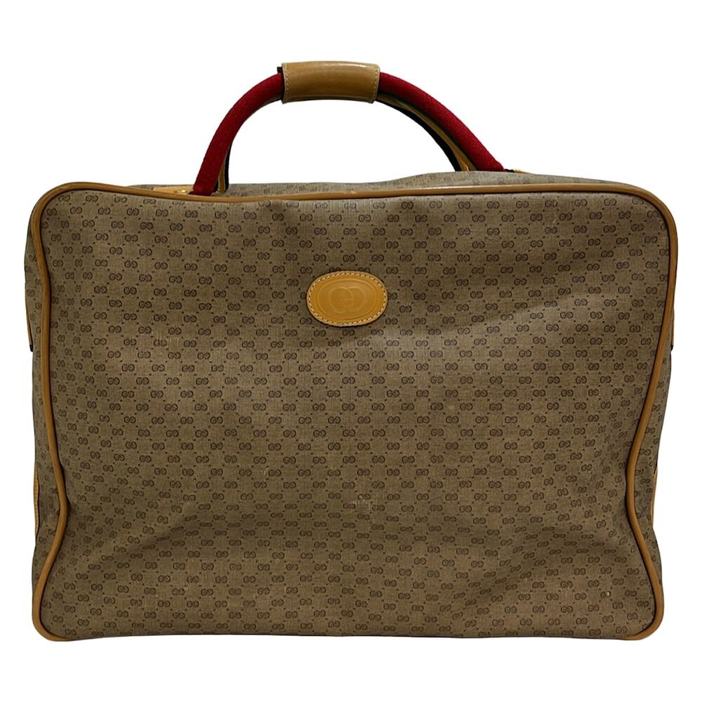 Gucci Old Gucci, Micro GG, Shelly (Web) Boston Bag Brown Light Brown Multi PVC